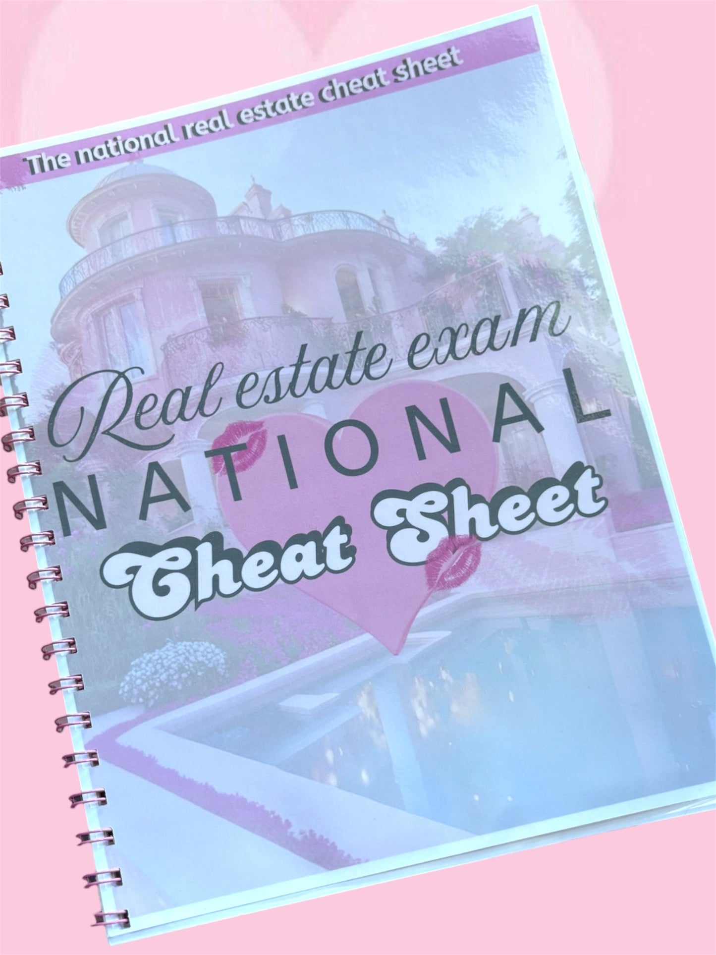 National Real Estate Exam Cheat Sheet Notebook | Real Estate License Study Guide for Women | PSI & Pearson Prep | Realtor Exam Notes ♡